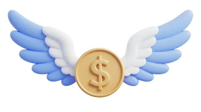 Golden Dollar Coin with Angel Wings