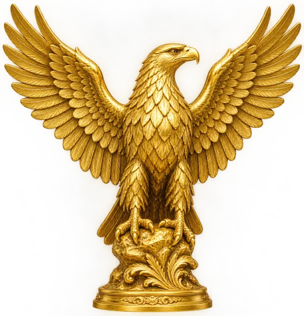 Golden Eagle Statue with Spread Wings