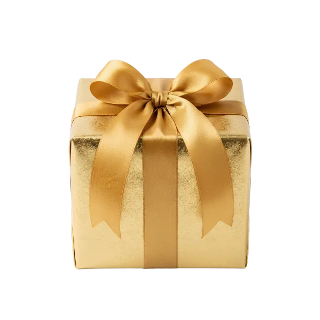 Golden Gift Box with Elegant Bow
