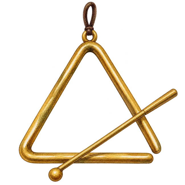 Golden Musical Triangle with Beater
