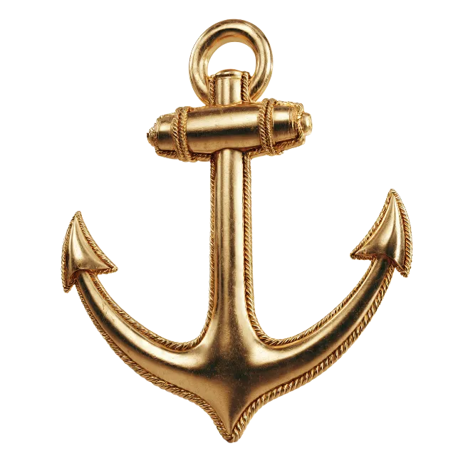 Golden Nautical Anchor
