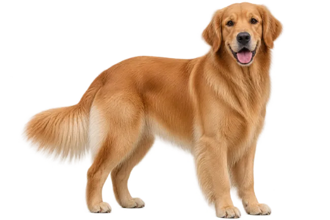 Golden Retriever Dog Standing Profile