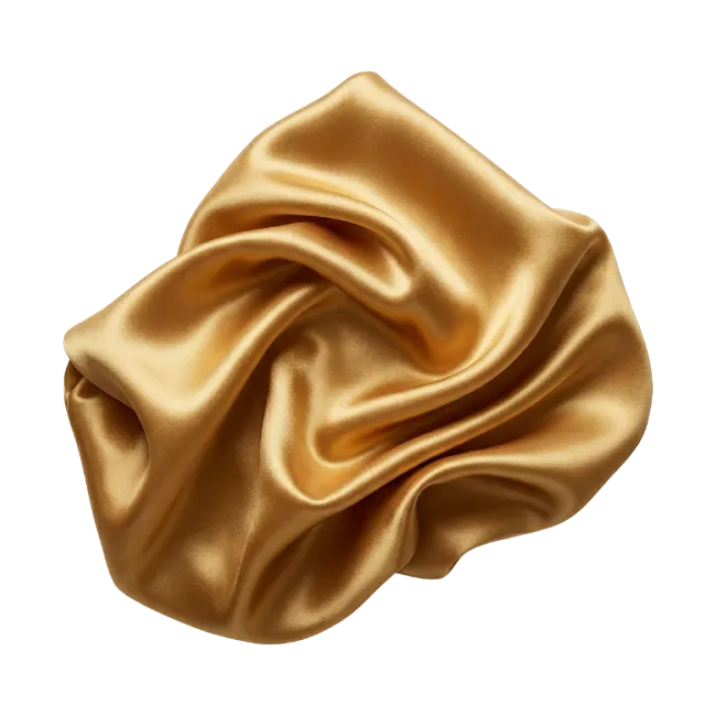 Golden Silk Fabric Crumpled Texture