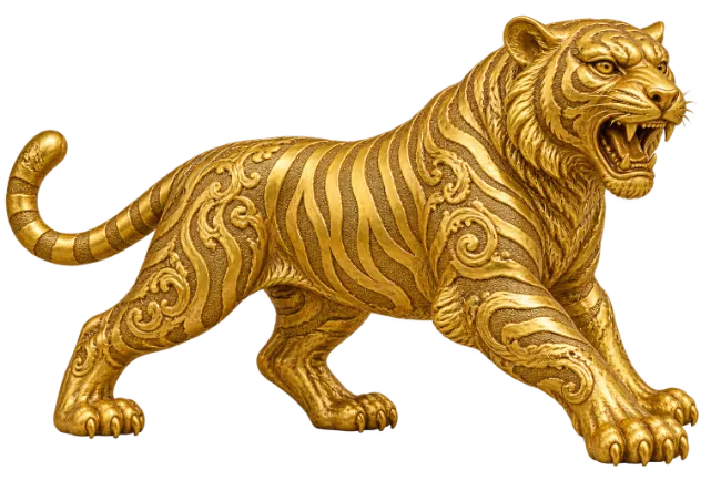 Golden Tiger Statue Ornament