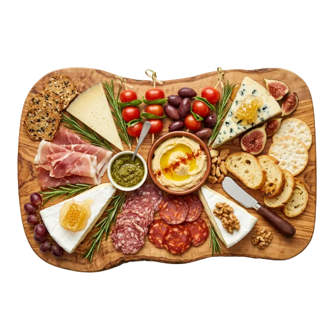 Gourmet Charcuterie Board with Assorted Cheese and Meats