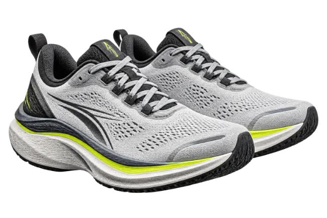Gray and Neon Running Shoes