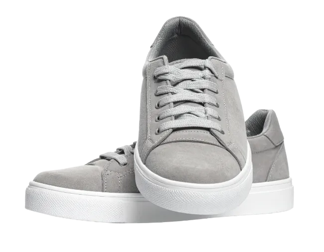 Gray Casual Sneakers with White Soles