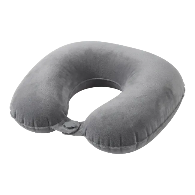 Gray Inflatable Travel Neck Pillow