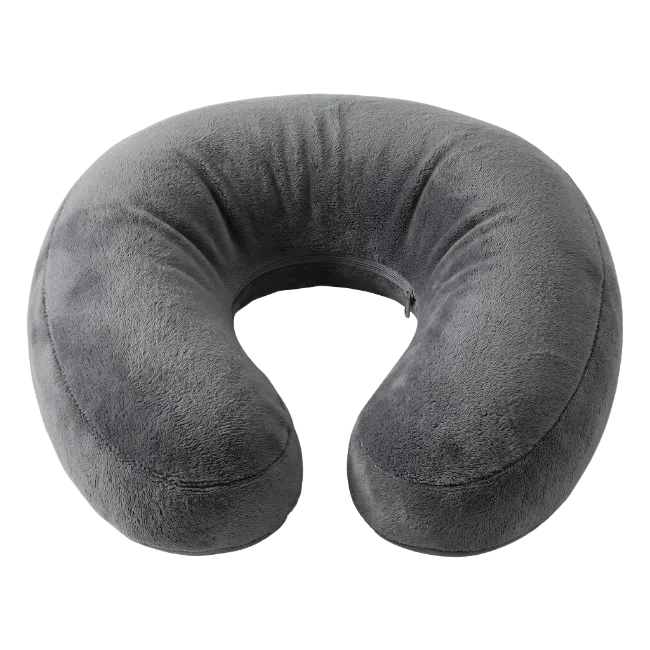 Gray Plush Travel Neck Pillow