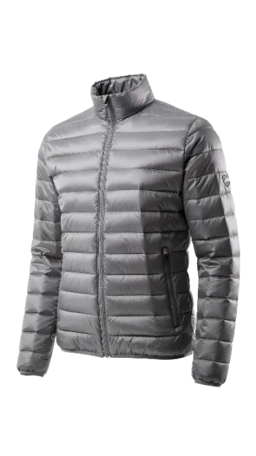 Gray Quilted Down Jacket