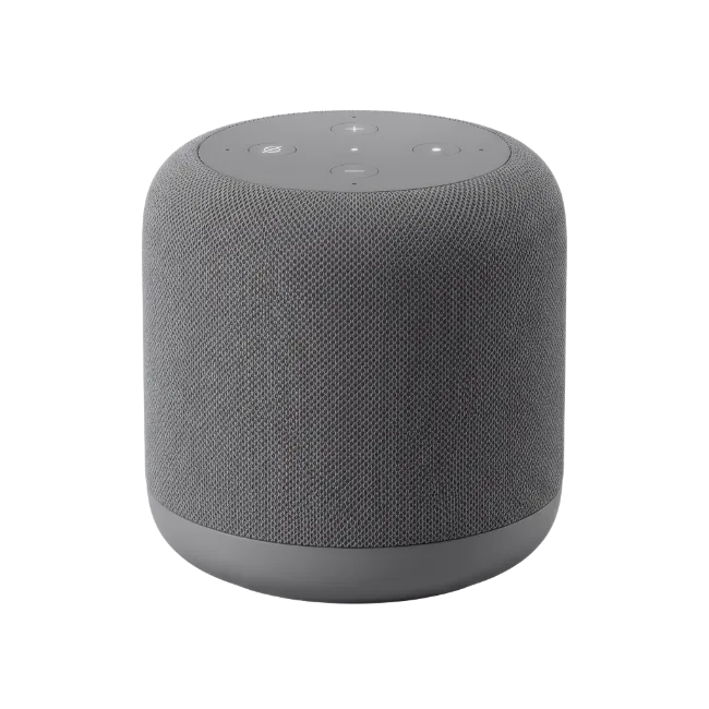 Gray Smart Speaker With Fabric Mesh