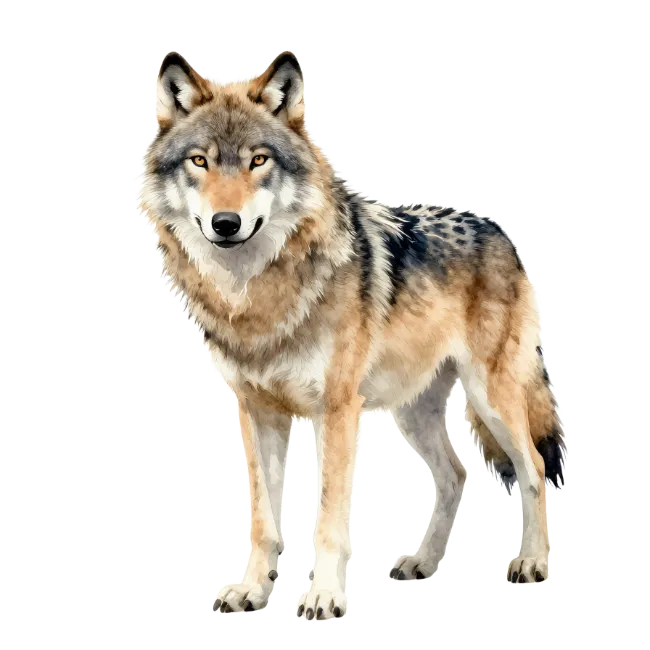 Gray Wolf Standing Solid Stance