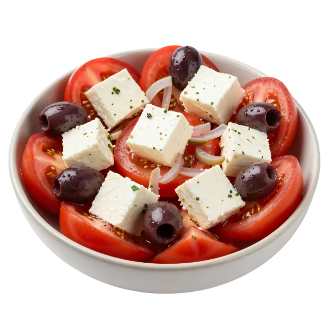 Greek Salad Bowl with Feta and Olives