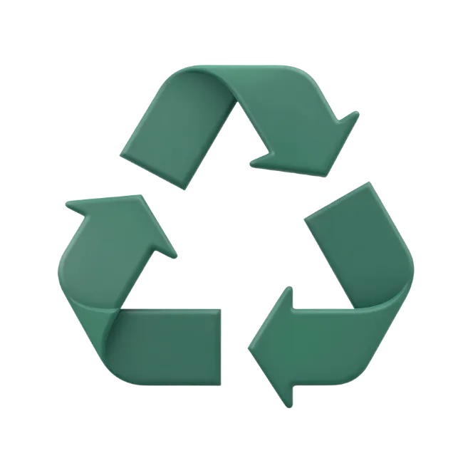 Green 3D Recycle Symbol Icon