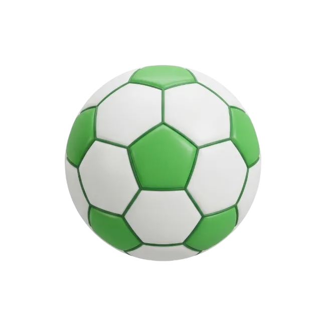 Green and White Soccer Ball 3D