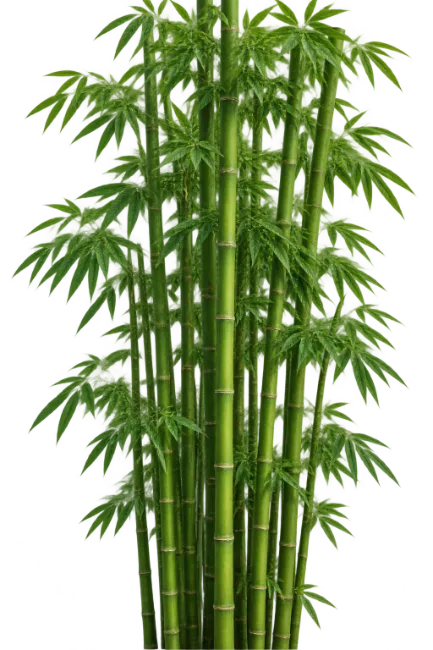 Green Bamboo Stalks and Leaves