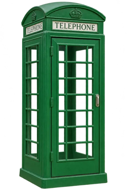 Green British Telephone Box