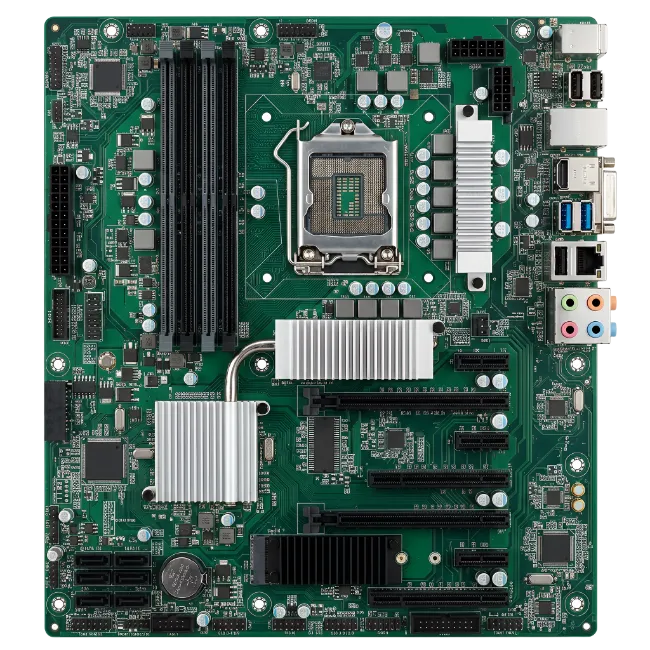 Green Computer Motherboard Top View