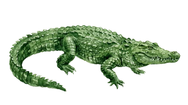 Green Crocodile Illustration