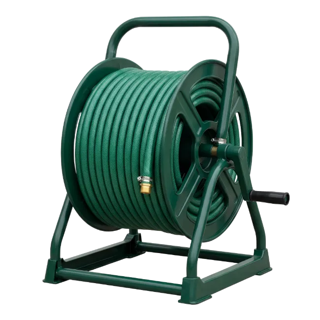 Green Garden Hose Reel Stand