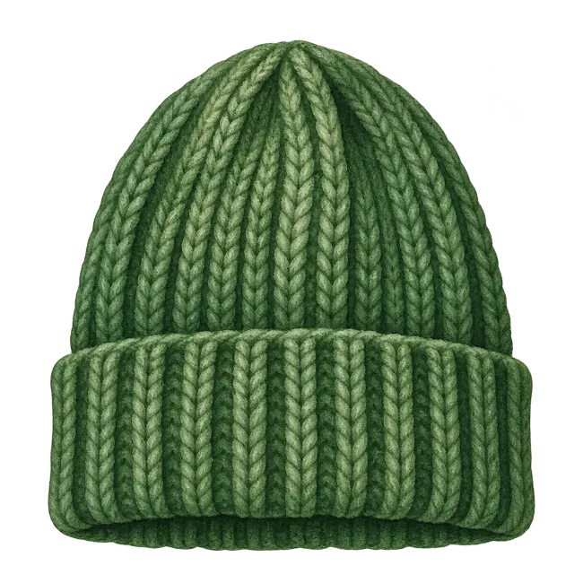 Green Knitted Beanie Hat Illustration