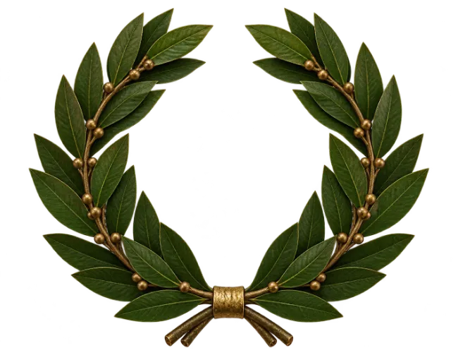 Green Laurel Wreath with Golden Berries
