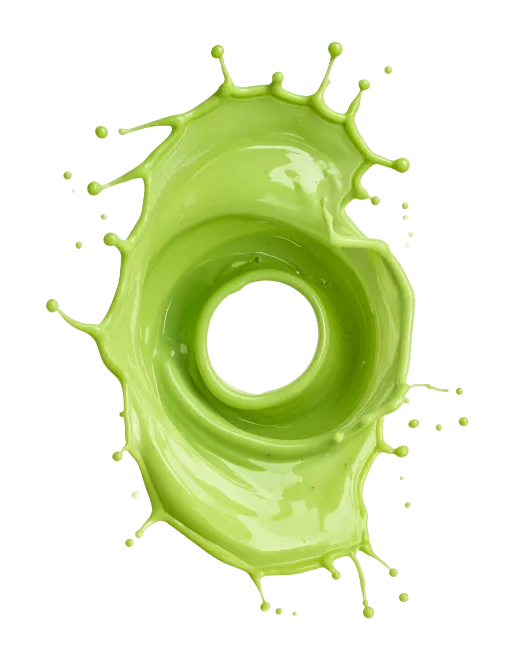 Green liquid splash isolated on black