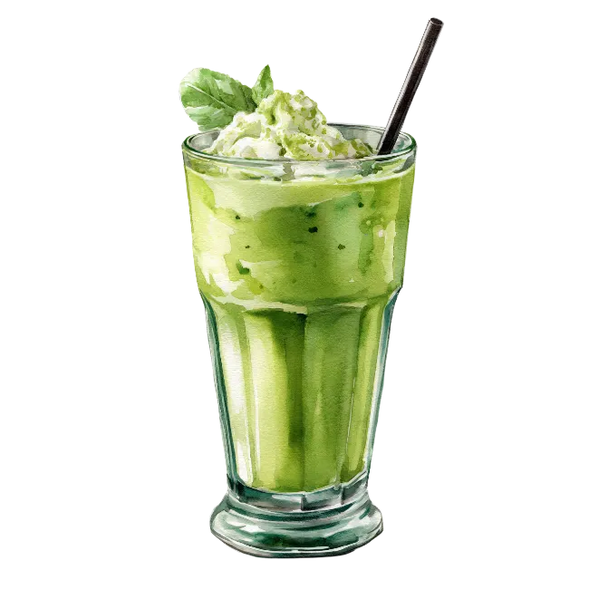 Green Matcha Smoothie in Glass