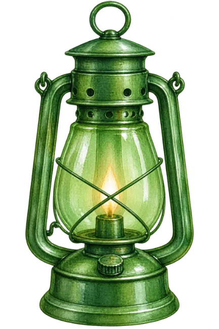 Green Oil Lantern Illustration