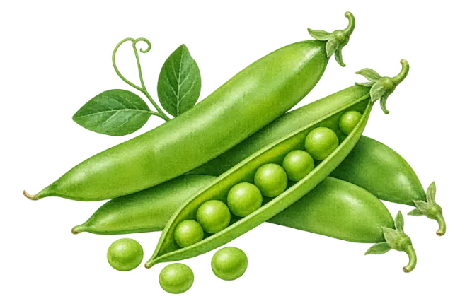 Green Pea Pods Illustration