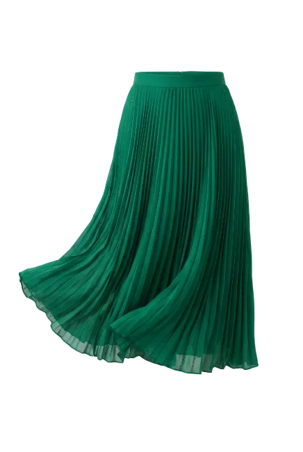 Green Pleated Skirt