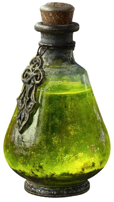 Green Potion Bottle with Cork Stopper