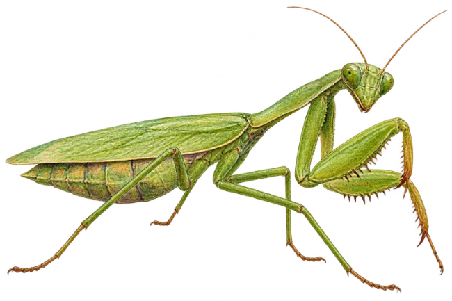 Green Praying Mantis Illustration