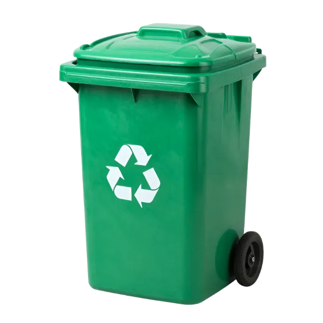 Green Recycling Wheelie Bin with White Symbol