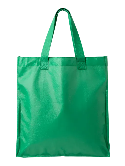 Green reusable shopping tote bag