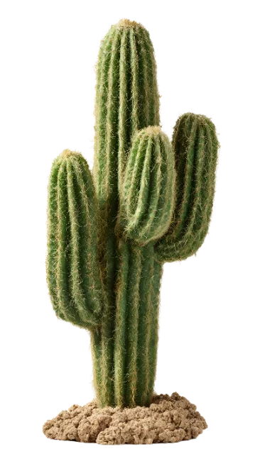 Green Saguaro Cactus Plant Isolated