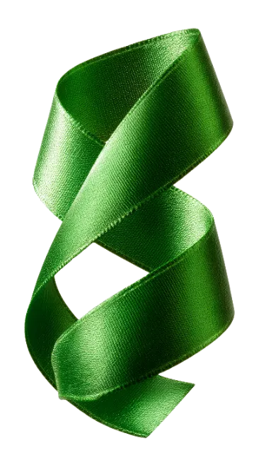 Green Satin Ribbon Loop