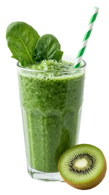 Green Smoothie with Spinach and Kiwi