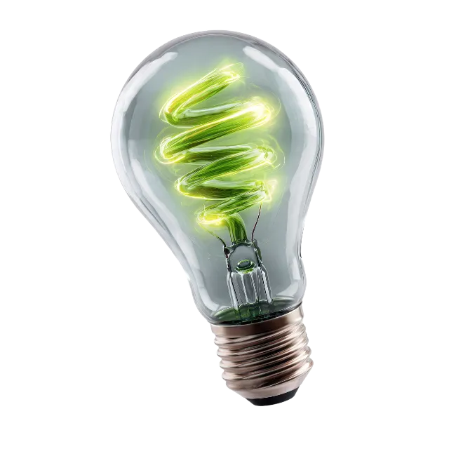 Green Spiral Light Bulb