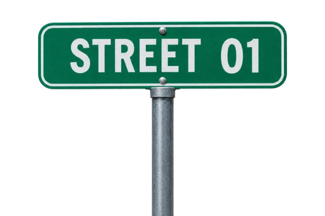 Green Street Sign Street 01 on Metal Pole