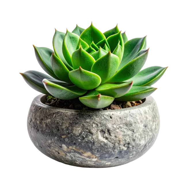 Green Succulent Plant in Gray Pot
