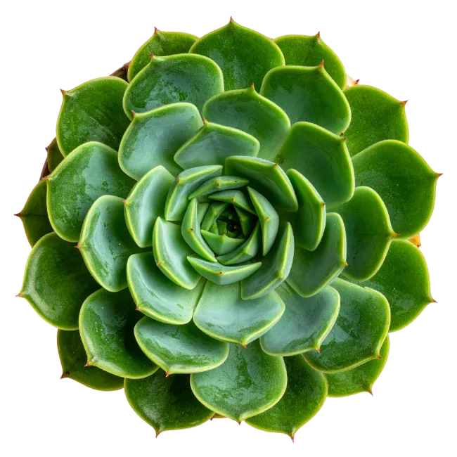 Green succulent plant top view