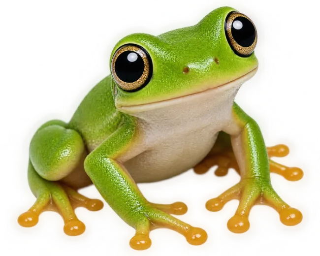 Green Tree Frog with Big Eyes
