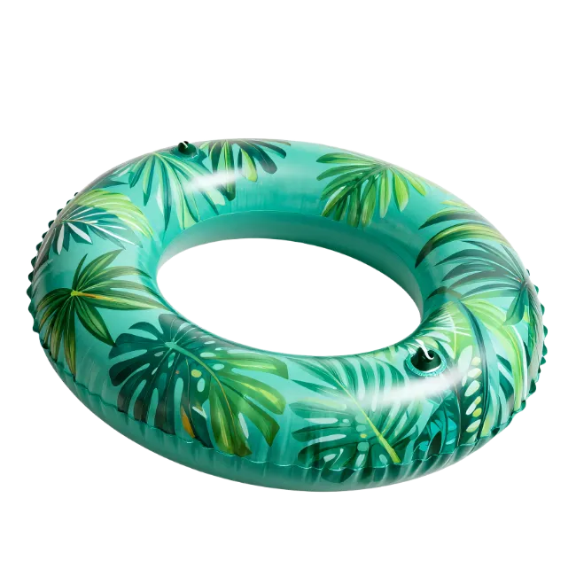 Green Tropical Leaf Inflatable Swim Ring