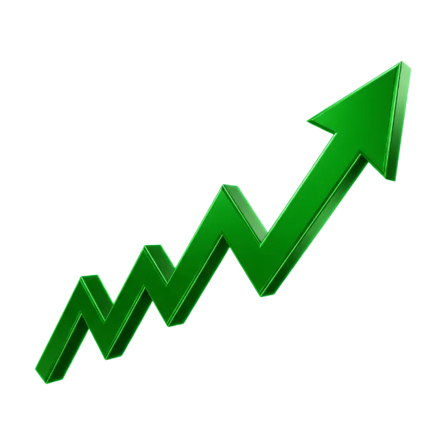 Green Upward Financial Growth Arrow