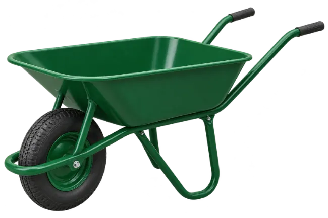 Green Wheelbarrow with Rubber Tire
