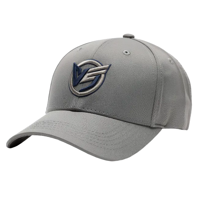 Grey baseball cap with embroidered logo