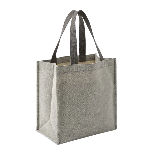 Grey Canvas Tote Bag with Dark Grey Handles