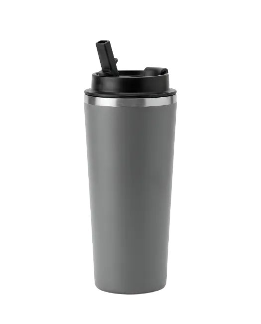 Grey Insulated Travel Mug with Black Lid