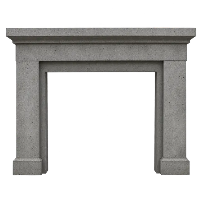 Grey Stone Fireplace Mantel